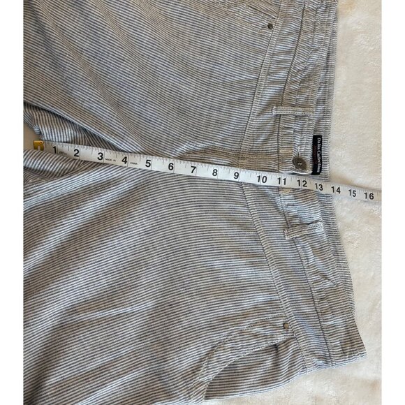 Dalia Collection Modern Fit Womens Striped Linen-Blend Pants Size14 Gray & White - Picture 6 of 7